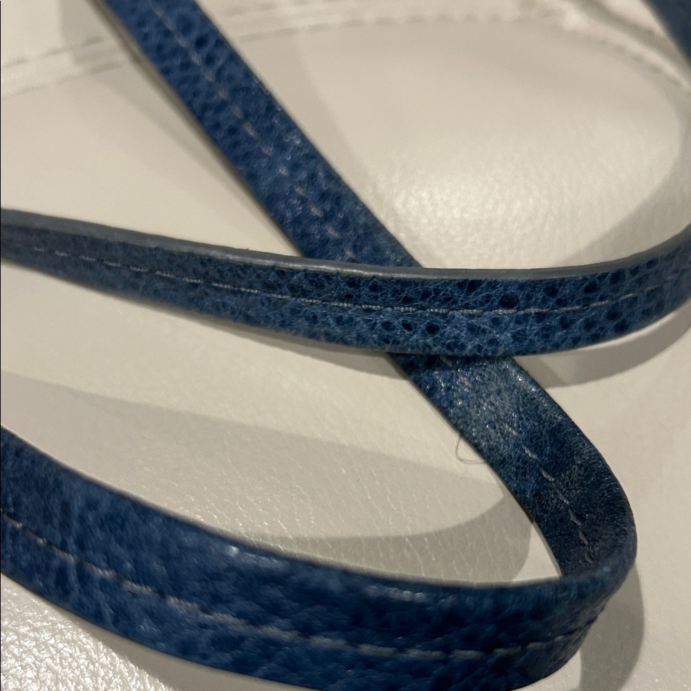 B May Luxury Designer Blue Leather Tote Bag with Suede lining EUC Comp $550 - Picture 5 of 6